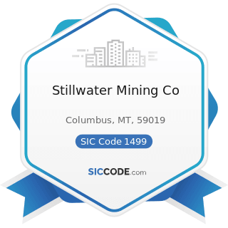 Stillwater Mining Co - SIC Code 1499 - Miscellaneous Nonmetallic Minerals, except Fuels